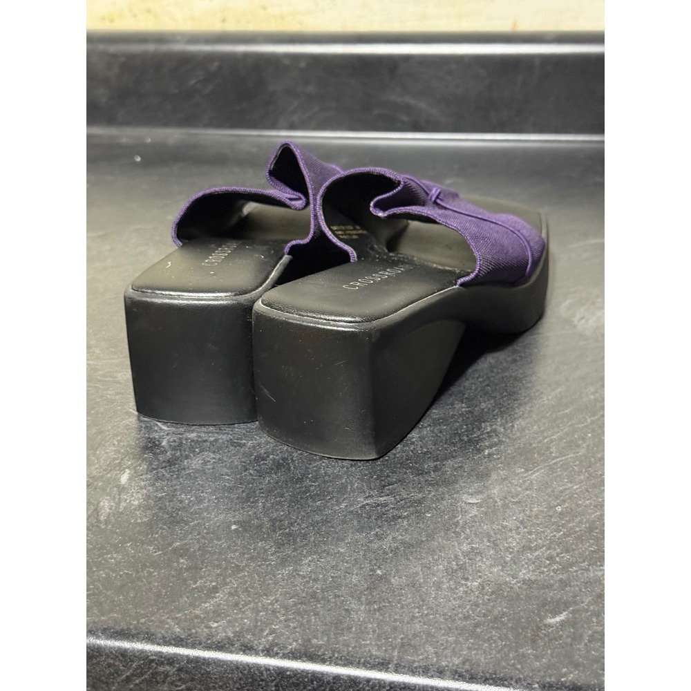 Crossroads Madison Purple Fabric Platform Wedge Sandals Square Toe Women 7M Y2K - Picture 4 of 7